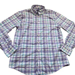 Johnnie-O Shirt Men's Medium Plaid Performance Lightweight Button Down